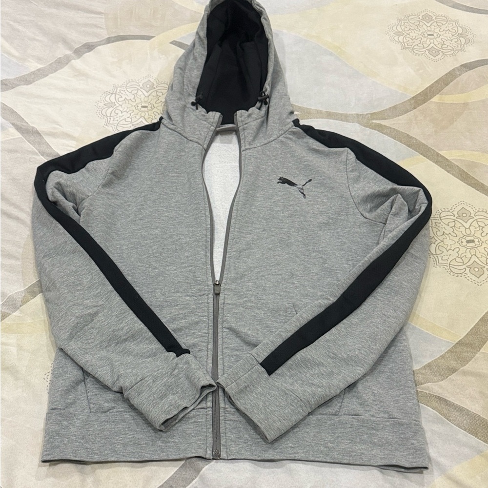 Puma Gray and Black Hoodie Jacket